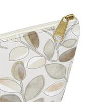 Cherry Plum Leaves Accessory Pouch w T-bottom in Brown